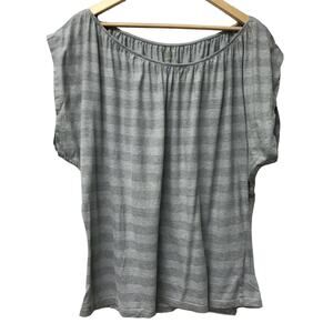 Desiree Top Womens 3X Gray Ruched Back Hem